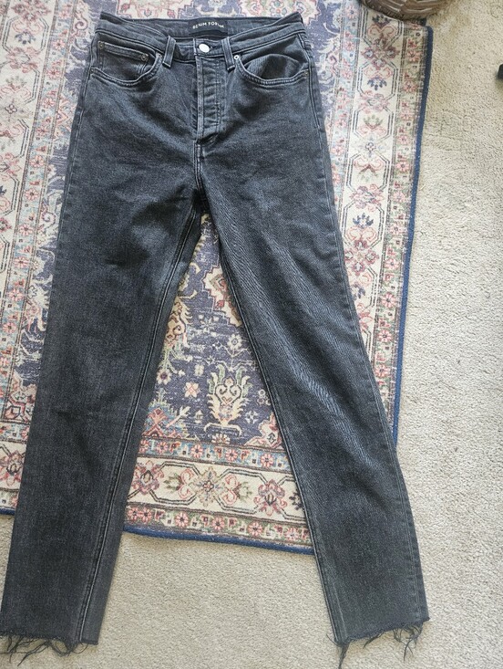 Denim Forum Denim - Denim Forum Yoko high-rise slim jeans in a black wash. 27.